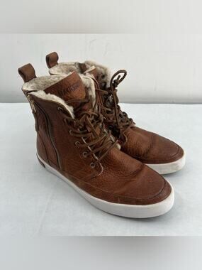 Blackstone Brown Leather High Top Fleece Lined Sneaker Boots Women’s 10 EU 40